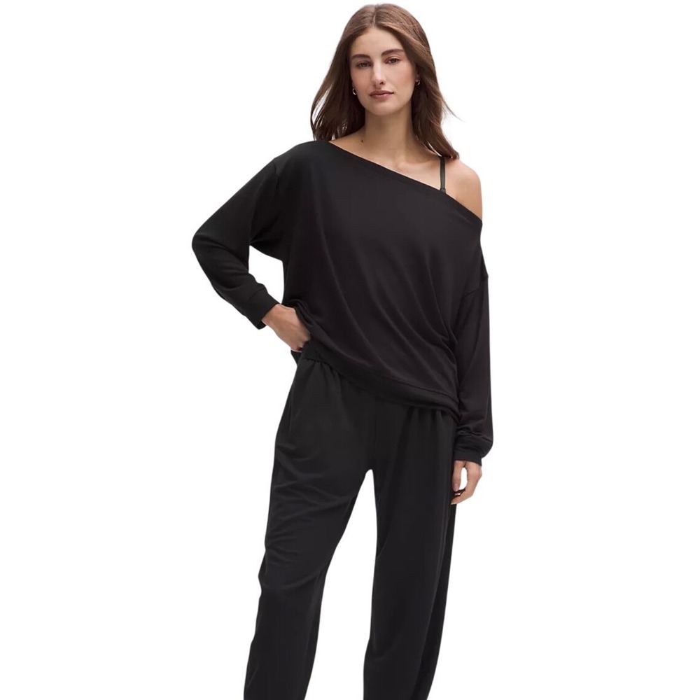 Lululemon BeCalm Oversized Boatneck Long-Sleeve Sweatshirt Relaxed Fit Women 10
